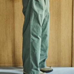 OrSlow - Pantalon utilitaire large à chevrons - Kaki
