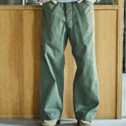 OrSlow - Pantalon utilitaire large à chevrons - Kaki