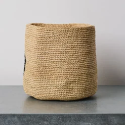 Panier en raphia - Pois Noir