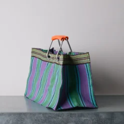 Panier rectangle - Vert & Violet
