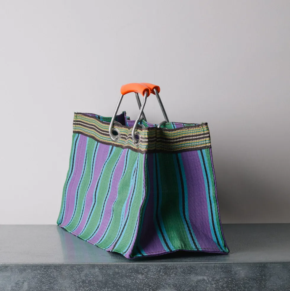 Panier rectangle - Vert & Violet
