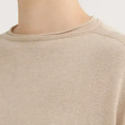 Pas de Calais - Pull carré en coton et lin - Beige