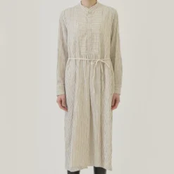 Pas de Calais - Robe Brossée Rayures - Ivoire