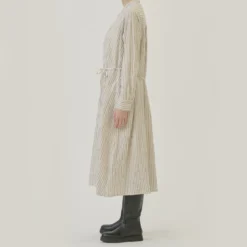 Pas de Calais - Robe Brossée Rayures - Ivoire