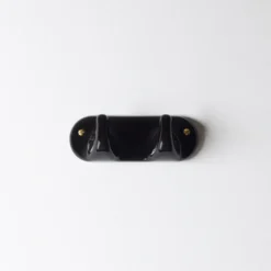 Patere 2 crochets en porcelaine - Noir