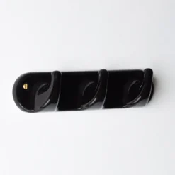 Patere 3 crochets en porcelaine - Noir