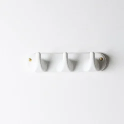 Patere 3 crochets en porcelaine - Blanc
