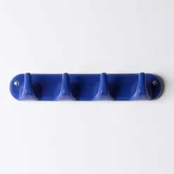 Patere 4 crochets en porcelaine - Bleu
