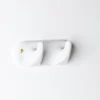 Patere 2 crochets en porcelaine - Blanc