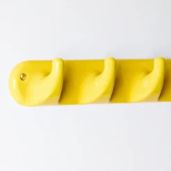 Patere 4 crochets en porcelaine - Jaune