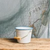 Petit Seau Email - Blanc Bleu
