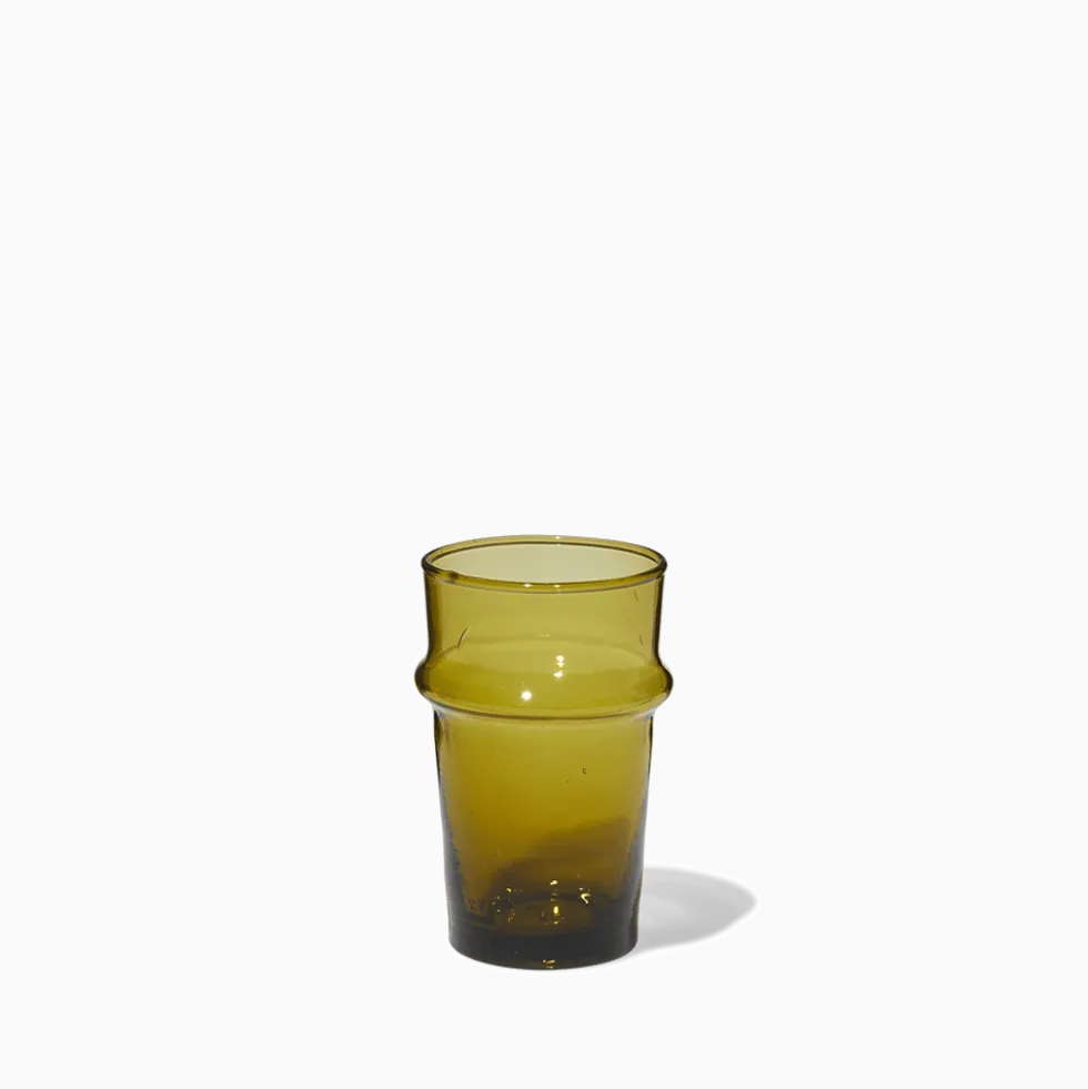 Petit verre marocain en verre soufflé - Vert foncé