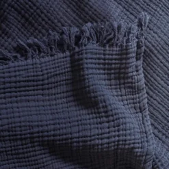 Plaid en gaze de coton - Gris Fusain