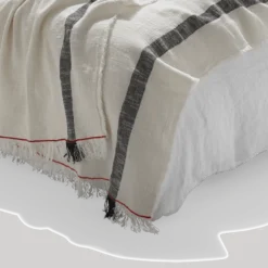Plaid en lin lavé - Écru