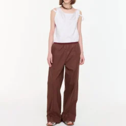 PLAN C - Pantalon Wide Leg - Café