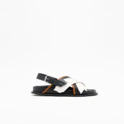 PLAN C - Sandales Flower Intarsia - Noir