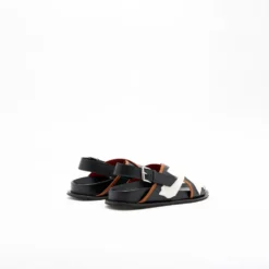 PLAN C - Sandales Flower Intarsia - Noir