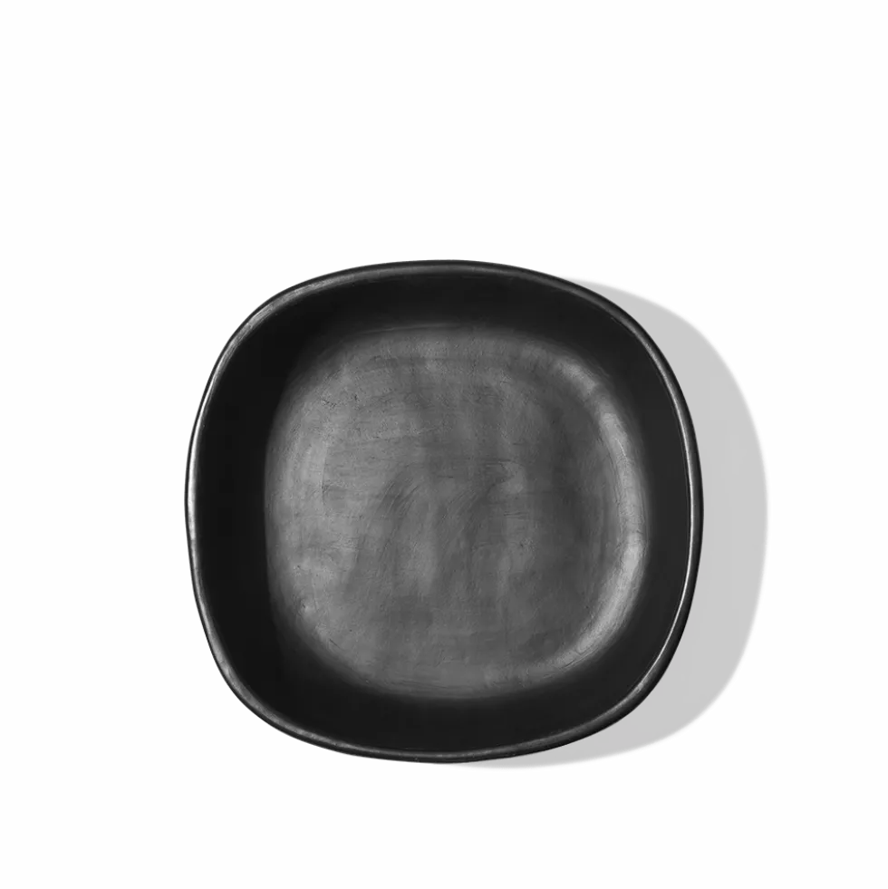 Plat carré en argile - Noir