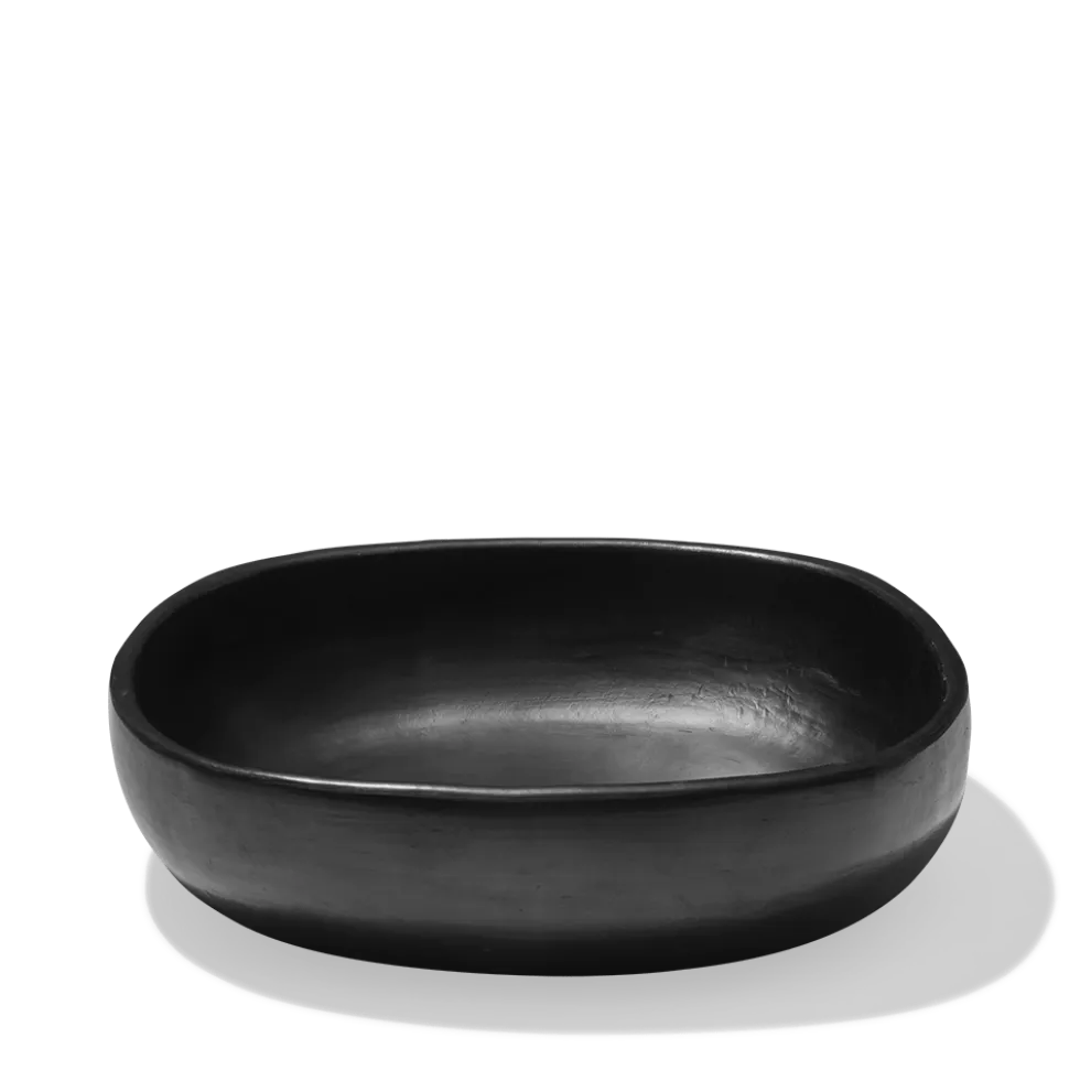 Plat carré en argile - Noir