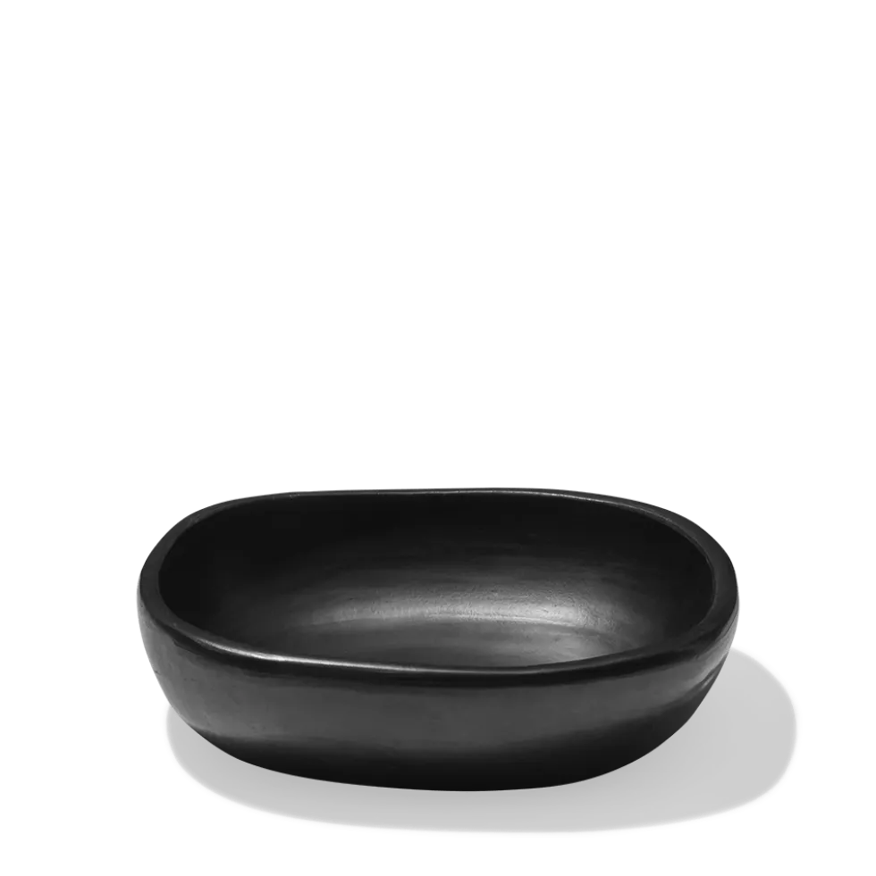Plat carré en argile - Noir