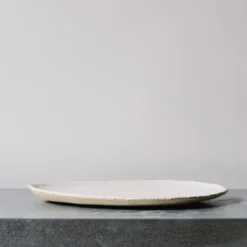 Plat en grès émaillé Wabi - Blanc