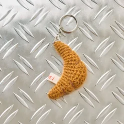 Porte clé Merci en tricot - Croissant