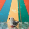 Porte clé Merci en tricot - Pigeon