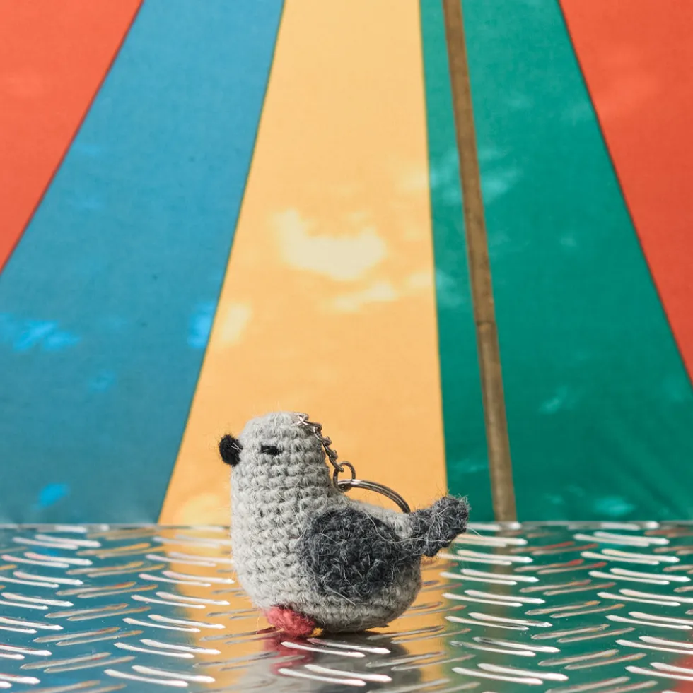 Porte clé Merci en tricot - Pigeon