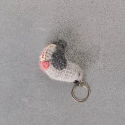 Porte clé Merci en tricot - Pigeon