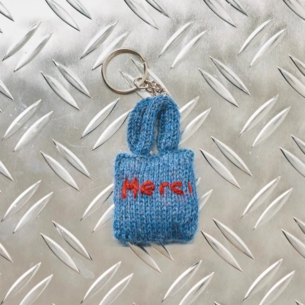 Porte clé Merci en tricot - Tote bag