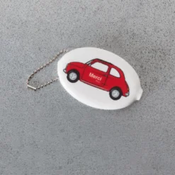 Porte clé monnaie Merci - Blanc