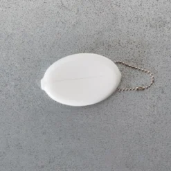 Porte clé monnaie Merci - Blanc
