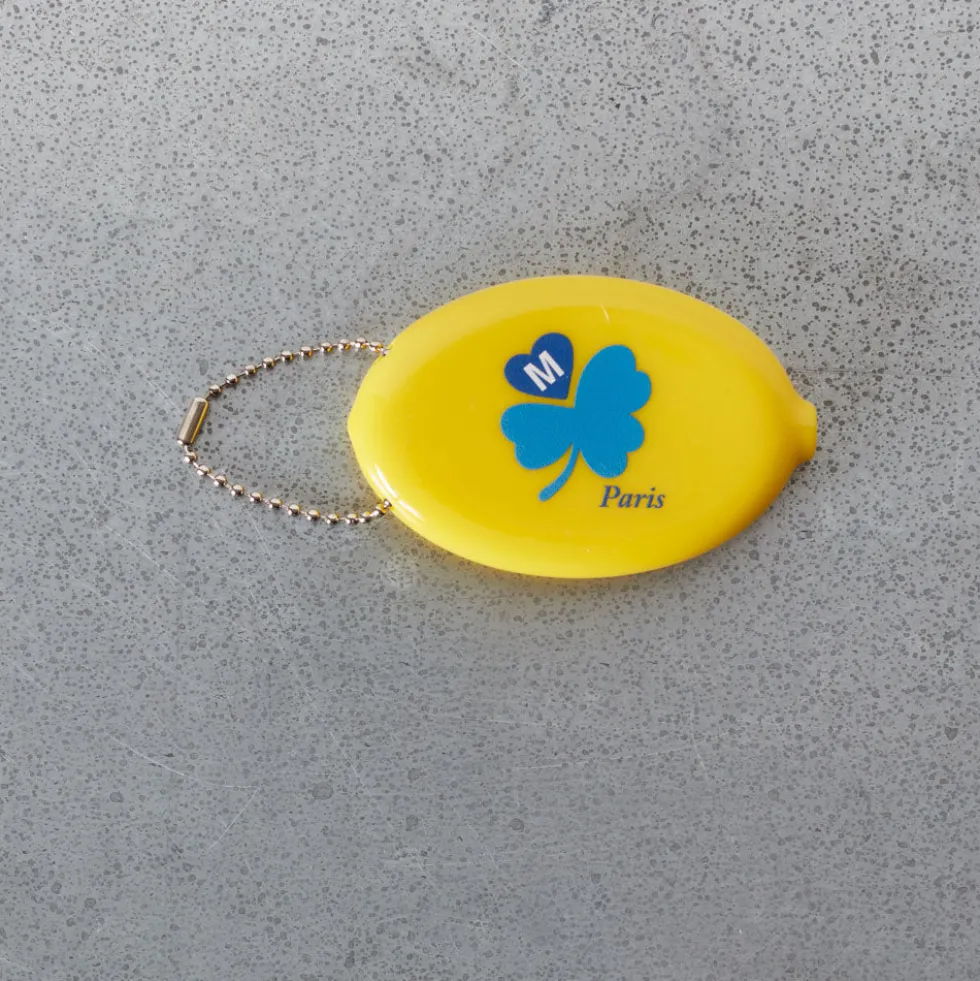 Porte clé monnaie Merci - Jaune