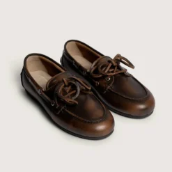 Posa - Mocassins Bateau Brossé - Café
