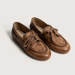 Posa - Mocassins Bateau Brossé - Marron