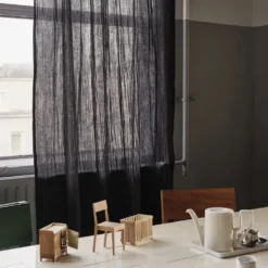 Rideau en gaze de coton - Gris Fusain