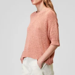 Roberto Collina - T-Shirt en Maille - Pêche