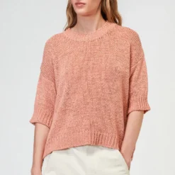 Roberto Collina - T-Shirt en Maille - Pêche