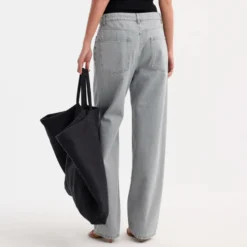 Rohe - Jeans Baggy Fit Denim - Gris délavé