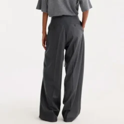 Rohe - Pantalon Décontracté Laine - Gris Foncé