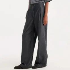 Rohe - Pantalon Décontracté Laine - Gris Foncé