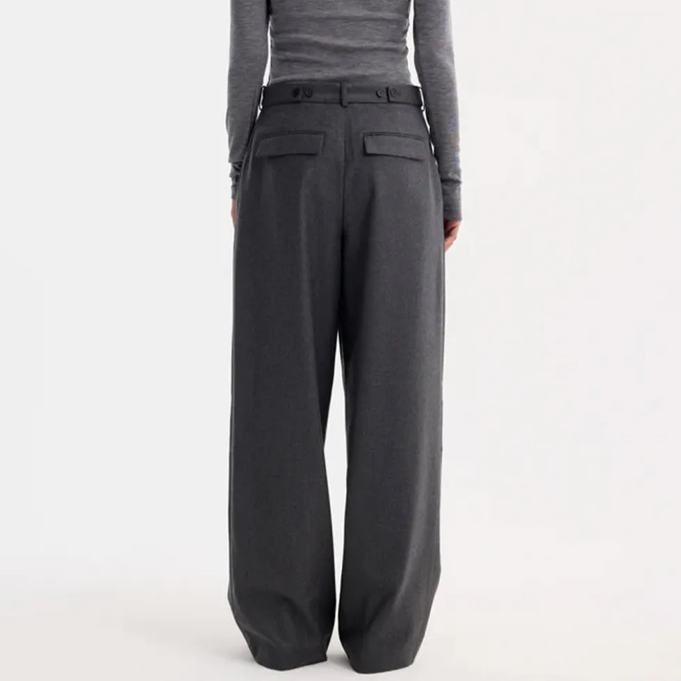 Rohe - Pantalon Large - Gris foncé