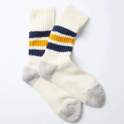 Rototo - Chaussettes Côtelées - Marine & Jaune