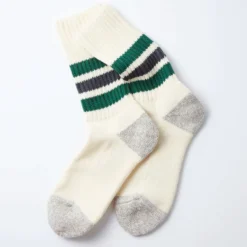 Rototo - Chaussettes Côtelées - Vert & Gris