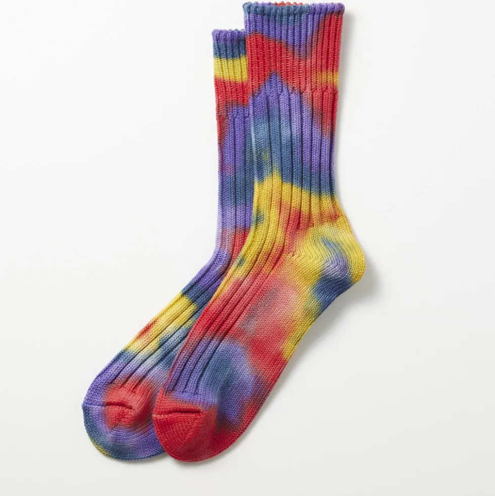 Rototo - Chaussettes Tie and dye - Rouge/Jaune/Bleu