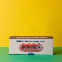 Réveil rétro tube Calendar Flip - Orange