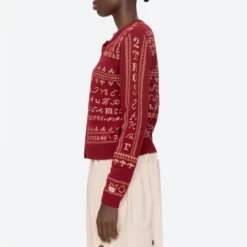 Sea NY - Cardigan brodé Kit - Bordeaux