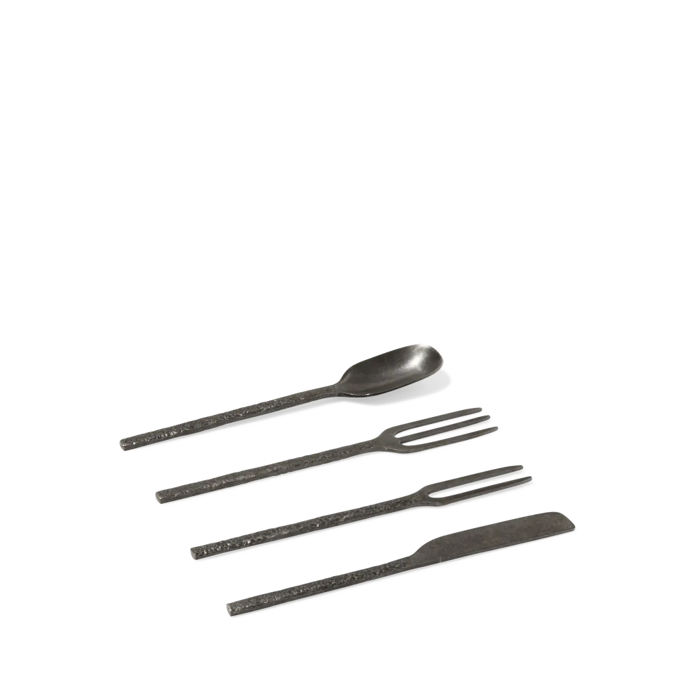 Serax - Fourchette en métal martelé - Anthracite - La Nouvelle Table