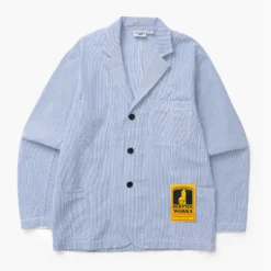 Service Works - Veste Server Suit Seersucker - Bleu à rayures