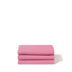 Serviette de bain en lin - Nid d'abeille - Rose Garance